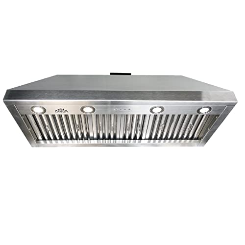 Stainless Steel 42 Inch 4-Speed Range Hood with 1150 CFM