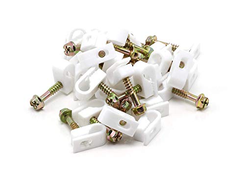 Single Coaxial Cable Clips, White (100 Pack)