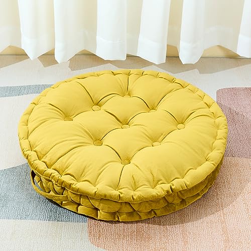 NOFFA Large Meditation Cushion Floor Pillow, Square Floor Pillow Seating  for Adults with Thick Memory Foam & Soft Tufted Cover, Big Pillow Seat  Floor Cushion for Sitting : : Home