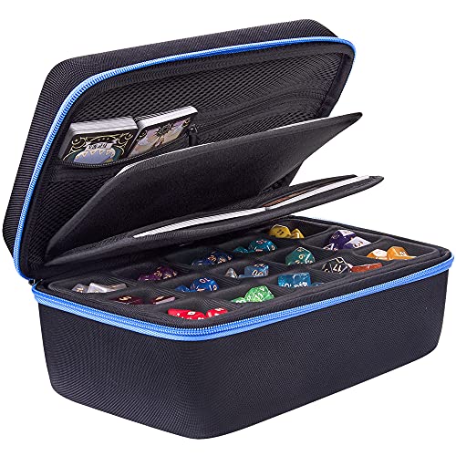 SIQUK Big Capacity DND Dice Storage Case with Double Removable Tray