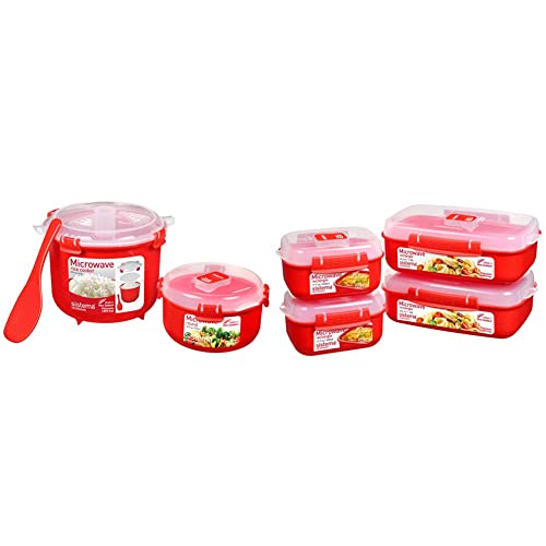 Sistema Microwavable Rice Cooker and Food Storage Containers