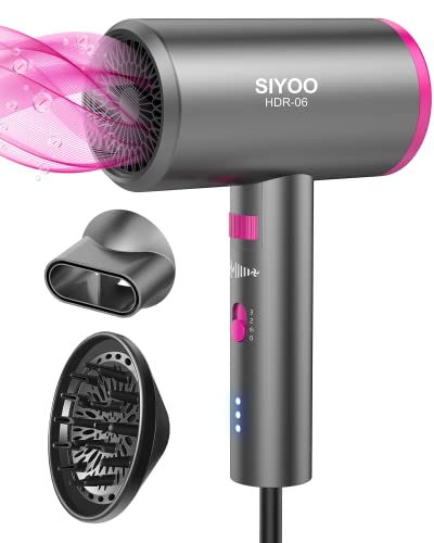 SIYOO Ionic Blow Dryer, Portable Travel Hairdryer