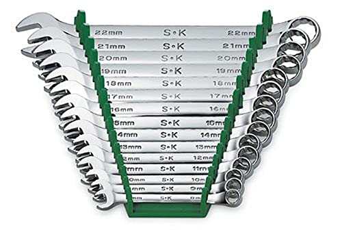 SK Professional Tools 15-Piece Metric Wrench Set - SuperKrome Finish