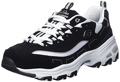 Skechers D'Lites Memory Foam Lace-up Sneaker Black/White