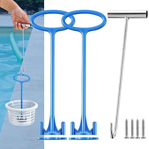 Skimmer Basket Handle with Universal Pool Skimmer Basket and Hook