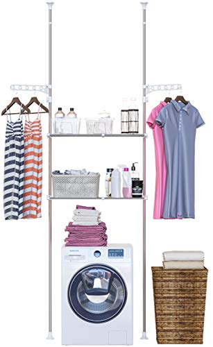  IDEALHOUSE Over The Washer and Dryer Storage Shelf- Laundry  Room Organization Space Saving Laundry Drying Clothes Racks Heavy Duty  Adjustable Height Bathroom Shelf for Home Decor 65 * 13.78 * 74.8 : Home &  Kitchen
