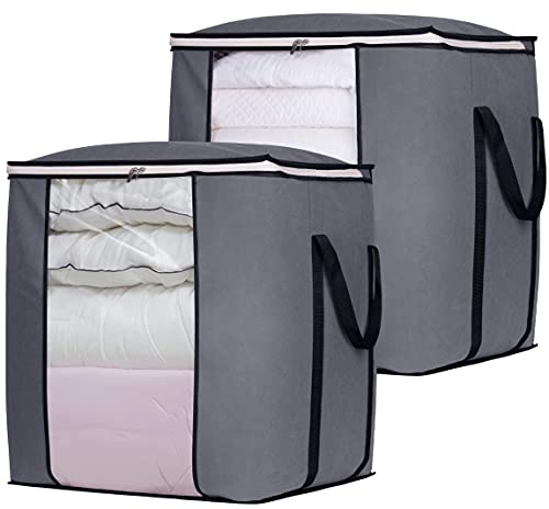 SLEEPING LAMB Blanket Storage Bags (2-Pack, Grey)