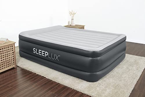 SleepLux Inflatable Air Mattress with Built-in Pump and USB Charger