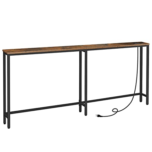 Slim Console Table with Charging Station