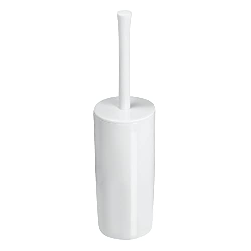 Slim Plastic Toilet Bowl Brush and Holder Set