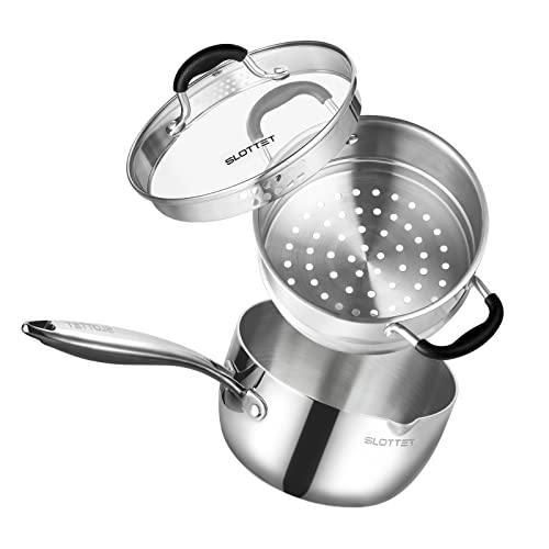 SLOTTET Stainless Steel Saucepan with Steamer