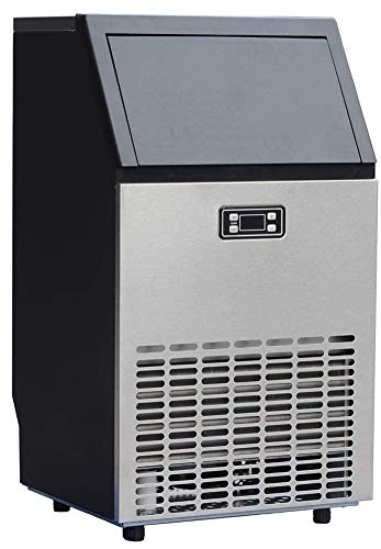 Smad 100lbs Commercial Ice Maker: Under Counter, Self-Cleaning, Stainless Steel