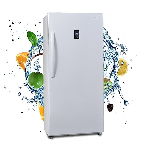 Smad Upright Freezers 13.8 Cu.ft, Convertible Freezer Refrigerator Upright, Frost-Free, Single Door, Recessed Handle, Stand-up Deep Freezers/fridge for Home Kitchen, Restaurant, White
