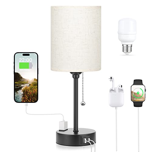 Small Bedside Lamps with USB Ports and AC Outlet