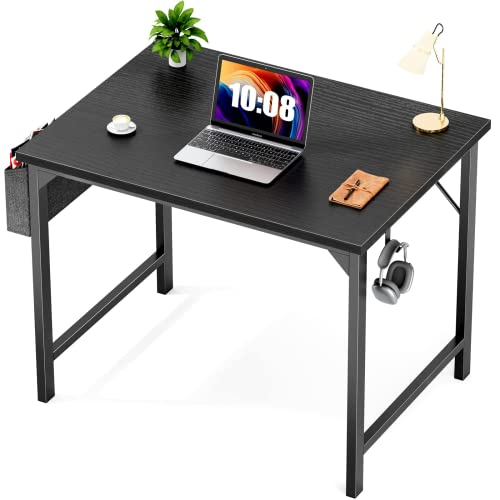 31" Writing Desk with Storage Bag and Iron Hook - Sweetcrispy Wood Desk
