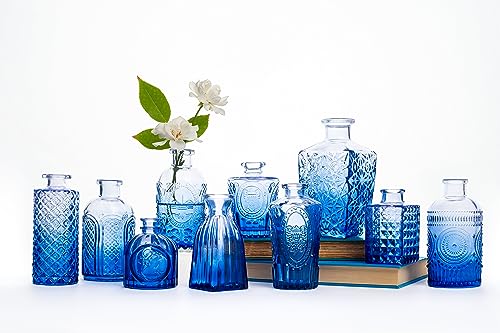 Small Deep Blue Bud Vases