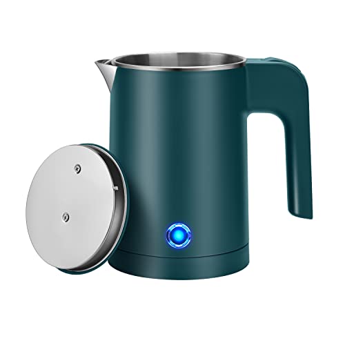 WTJMOV 0.6L Small Electric Tea Kettle Lightweight, Double Wall Hot Water  Boiler Stainless Steel Auto Shut-off, 120V Portable Travel Electric Kettle