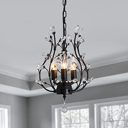Small Flush Mount Crystal Chandelier