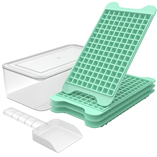 MOOFEI Mini Ice Cube Tray with Bin - Easy Release Nugget Ice Tray