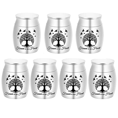 Small Keepsake Urn for Human Ashes Tree of Life Cremation Urns Mini Set of 7 Urns