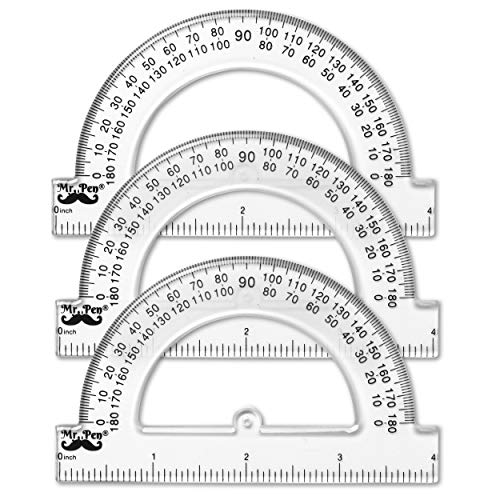 Small Protractor, Pack of 3, Protractor Ruler for Kids