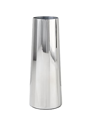 Small Silver Cylinder Metal Vase