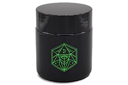 Small Tinted Glass Storage Jar with Lid - UV Light Protection for Herbs & Spices - Black