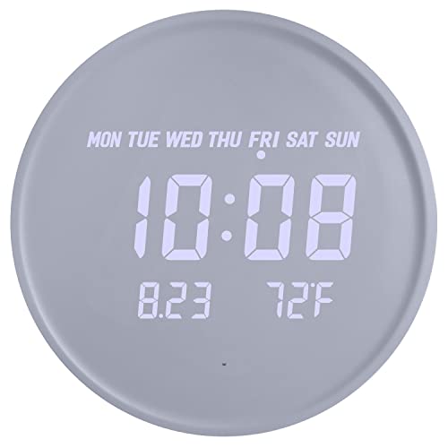 Smart LED Digital Wall Clock with Temperature