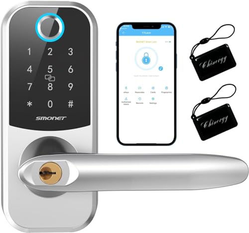 SMONET Smart Deadbolt Lock with Fingerprint Entry & Bluetooth Control