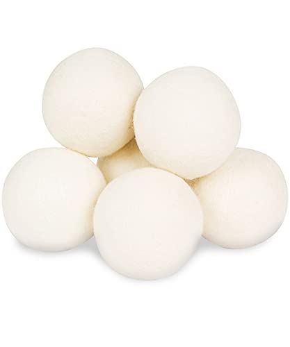  OIG Brands Wool Dryer Balls - 6-Pack - XL Premium Natural  Fabric Softener - Made with 100% New Zealand Wool That Replaces Dryer  Sheets - Reusable Laundry Balls for Dryer 
