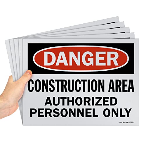 SmartSign Construction Area OSHA Sign (Pack of 5)