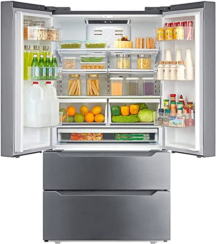 Sleek Stainless Steel French Door Refrigerator with Ice Maker - 36''