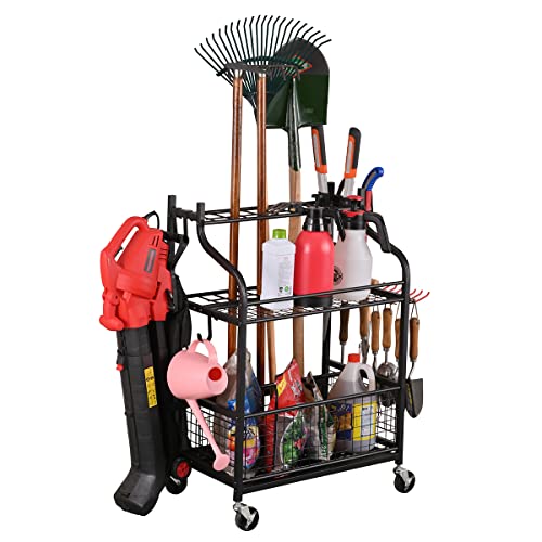 Snail Yard Tool Organizer with Wheels for Garage and Outdoor