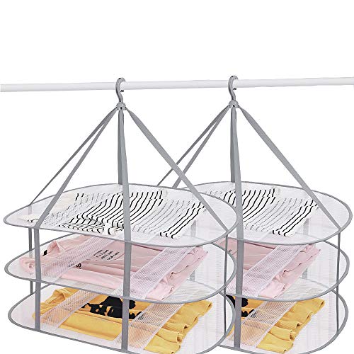 SNOMEL 3-Tier Folding Clothes Drying Rack