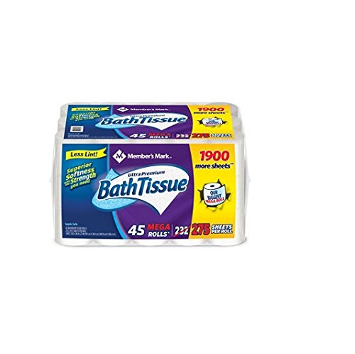 Soft and Comfortable Ultra Premium Bath Tissue - 2 Packs of 45 Rolls