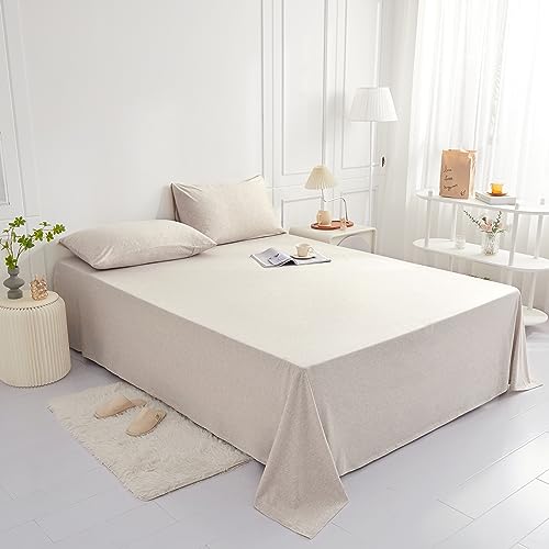 Soft and Durable Cotton Jersey Knit Flat Sheet