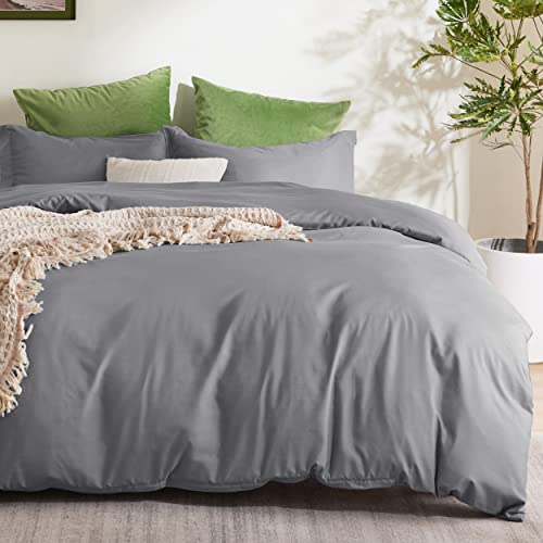 Soft and Stylish Bedsure Grey Duvet Cover Queen Size