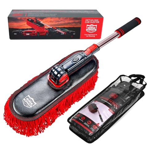 RIDE KINGS Car Duster Exterior with Extendable Stainless Steel Handle, Car  Duster Brush Paraffin Wax Treated