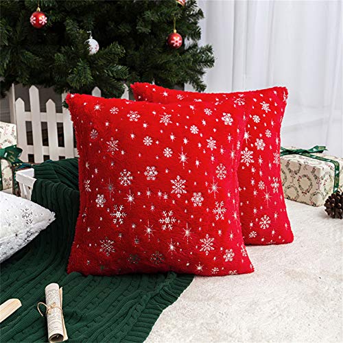 Soft Faux Fur Christmas Pillow Covers, Pack of 2