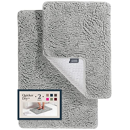 Soft Plush Chenille Shower Mats - 2 Piece Set