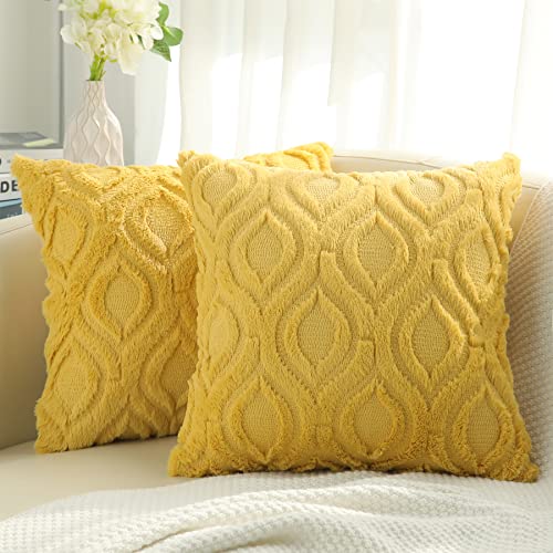 Soft Plush Faux Wool Couch Pillow Covers