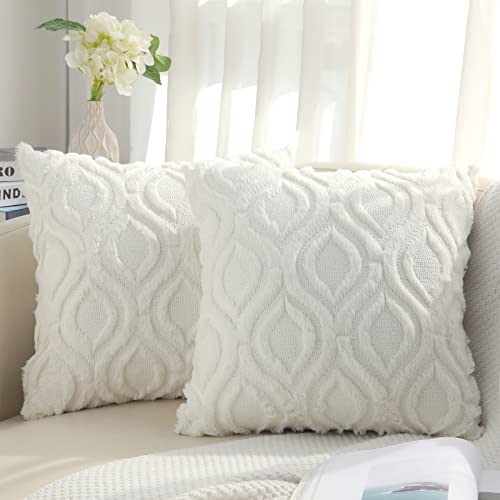  Obruosci Luxury Set of 8 Throw Pillow Inserts, 18 x 18  Hypoallergenic Ultra Soft White Polyester Microfiber Durable Couch Cushion  Fillers : Home & Kitchen
