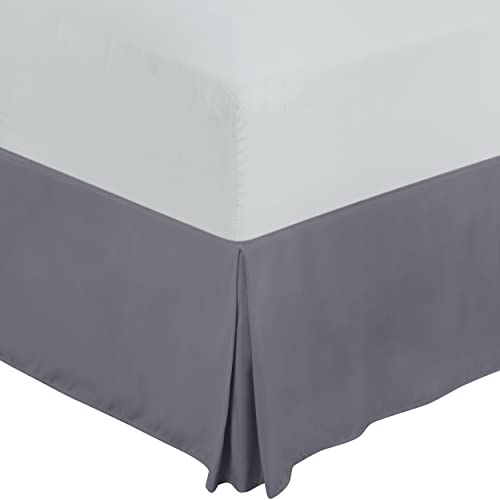Utopia Bedding Full Bed Skirt - Soft Quadruple Pleated Ruffle - Easy Fit with 16 Inch Tailored Drop - Hotel Quality, Shrinkage and Fade Resistant (Full, Grey)