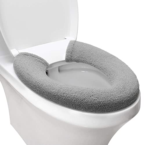 Soft Toilet Seat Cover with Snaps: Grey