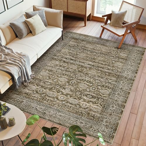 Soft Washable Area Rug 9x12 with Non-Slip Backing