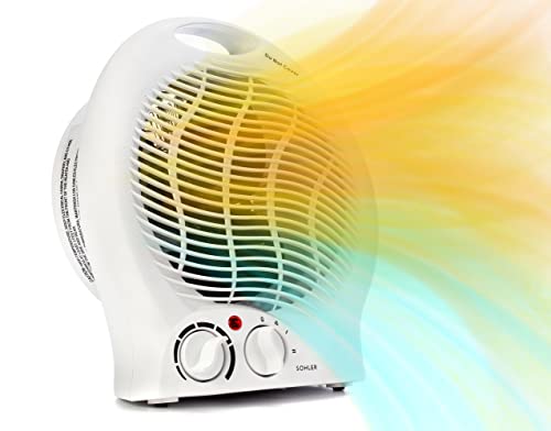 Sohler Portable Electric Fan Heater - 1500W, Adjustable Thermostat, Overheat and Tip-Over Protection