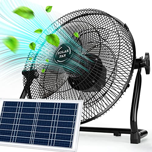 Solar Fan 12'' Cordless High Velocity Floor Fan