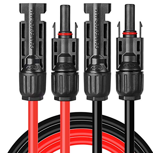 15ft Black & 15ft Red 10AWG Solar Panel Extension Cable Kit