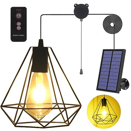Solar Powered Shed Light with Pull Cord and Remote