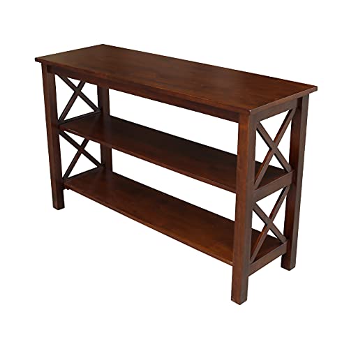 Solid Hardwood Console Table with Shelves
